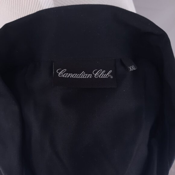 Canadian Club Whiskey Black Camp Shirt Men's Size XL Embroidered Spell out - Picture 9 of 9